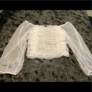 Ambiance Apparel White Crop Top